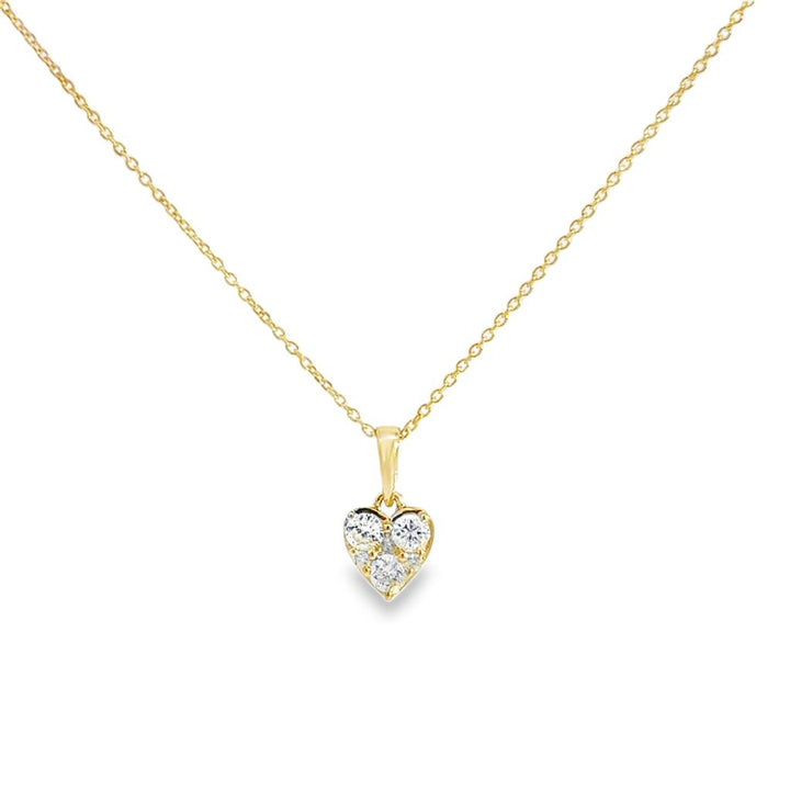 0.20 CTW Diamond Mini Heart Pendant Necklace in 14K Yellow Gold