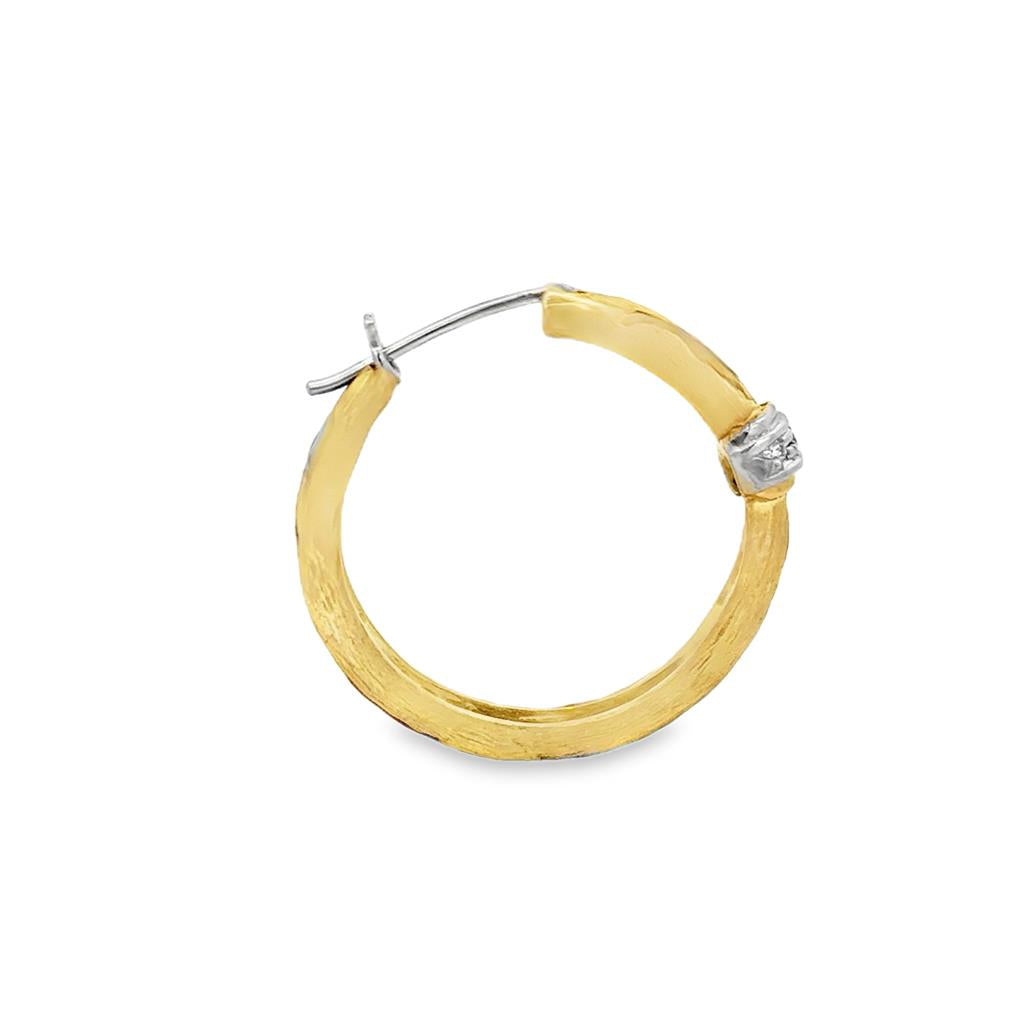 Salvador Praschnik 0.06 CTW Diamond 14K Yellow Gold Black Enamel Cheetah Hoop Earrings