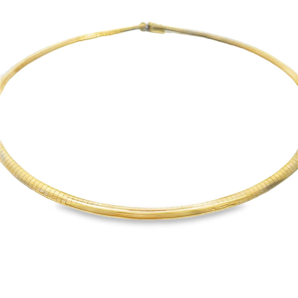 14K Yellow Gold Omega Chain Necklace – 4mm, 16"