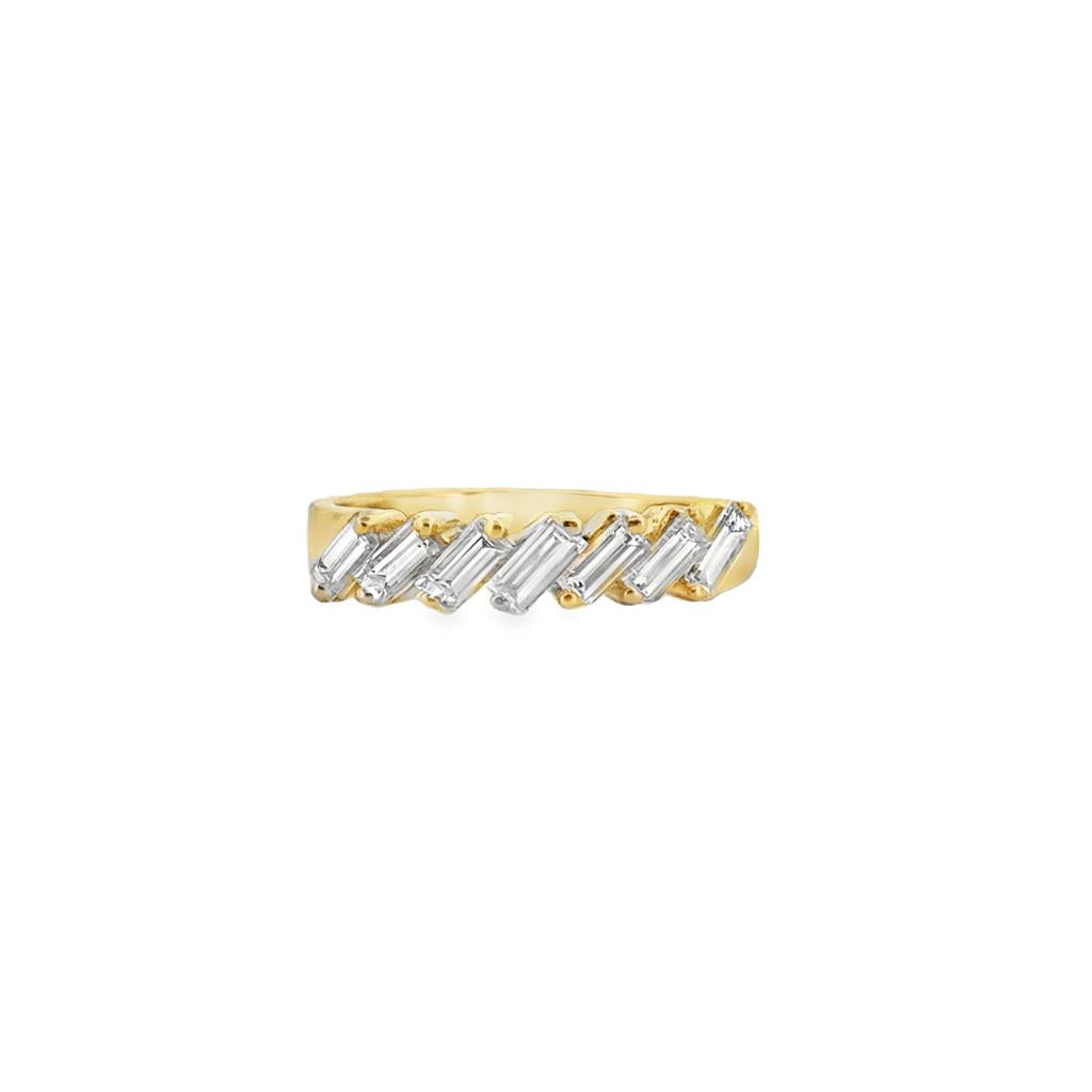 0.70 CTW Diamond Baguette 18K Yellow Gold Band