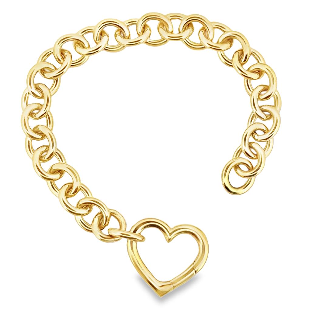Tiffany & Co. 18K Yellow Gold Open Heart Charm Bracelet