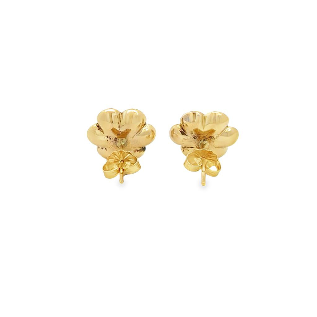 Pearl 14K Yellow Gold Flower Earrings