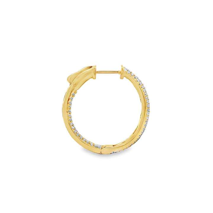 0.82 CTW Diamond 18K Yellow Gold Inside-Out Hoop Earrings