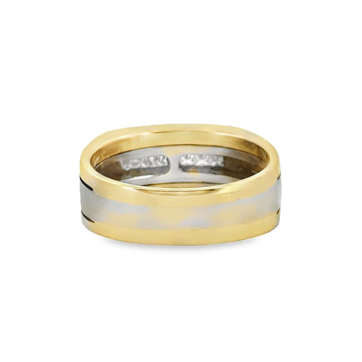 0.42 CTW Princess Cut Diamond Men's Band, 14K Two-Tone Gold