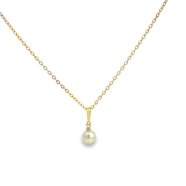 Pearl & 0.03 CT Diamond Pendant Necklace – 16"