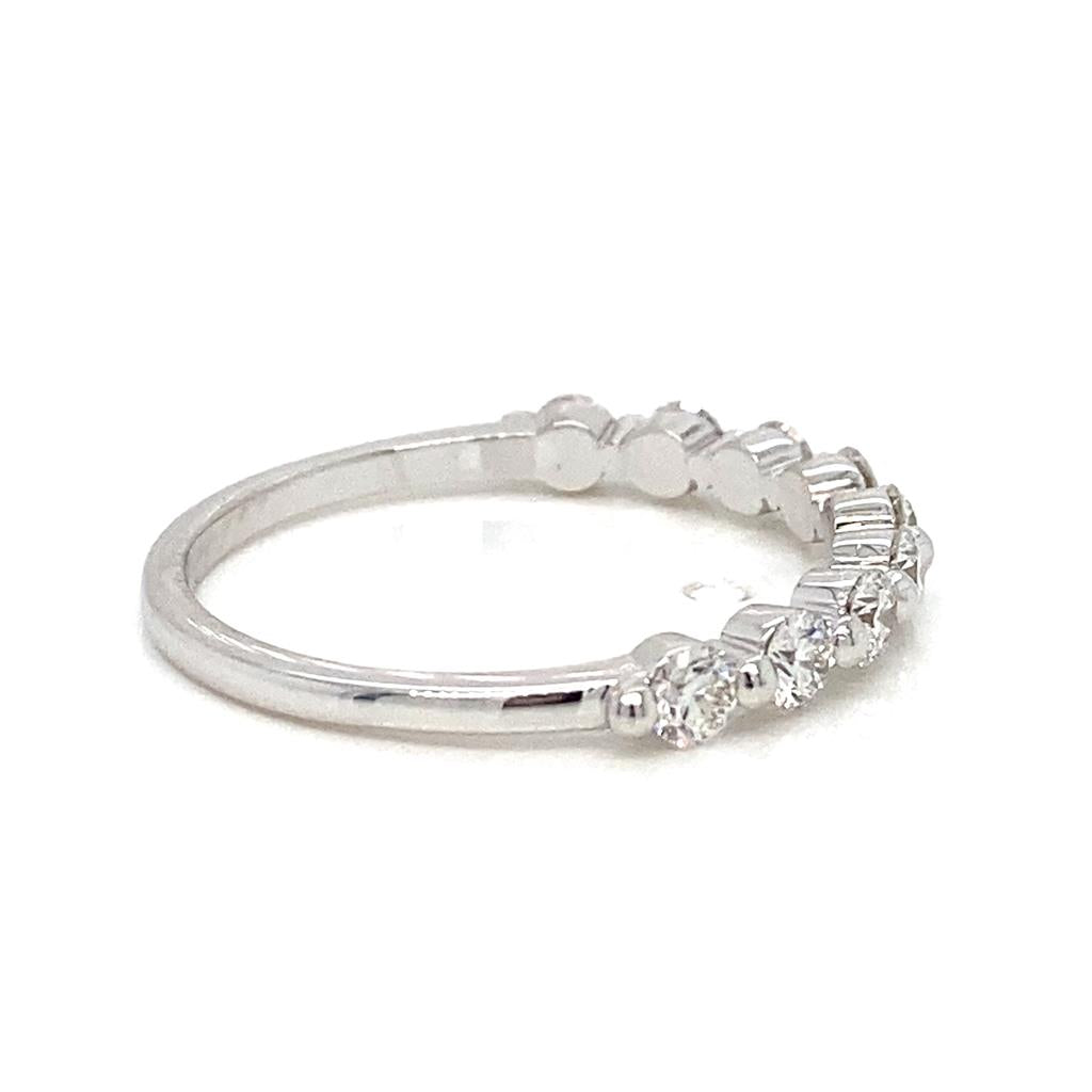 0.56 CTW Round Diamond Shared Prong 18K White Gold Ring