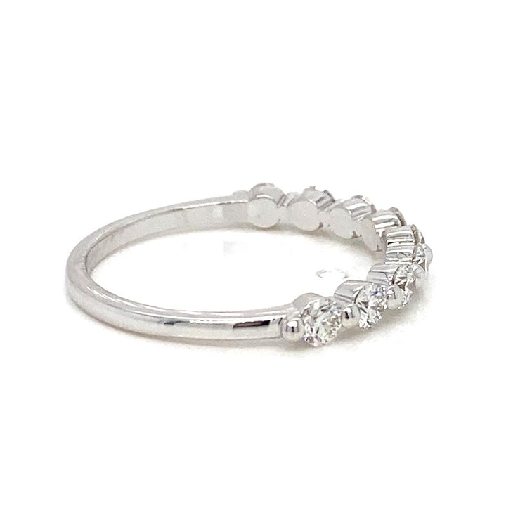 0.56 CTW Round Diamond Shared Prong 18K White Gold Ring