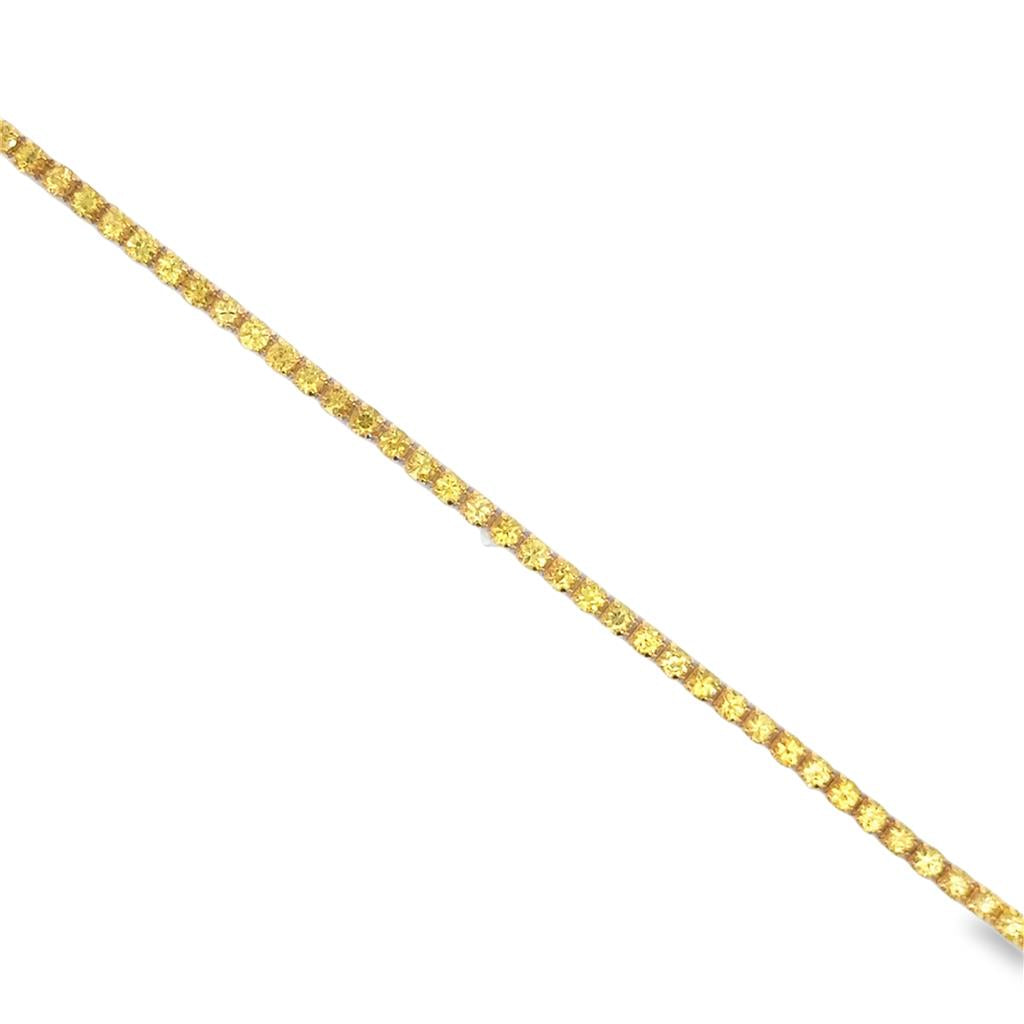 3.75 CTW Yellow Sapphire Mini Tennis Bracelet – 18K Yellow Gold, 7"