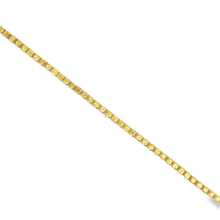 3.75 CTW Yellow Sapphire Mini Tennis Bracelet – 18K Yellow Gold, 7"