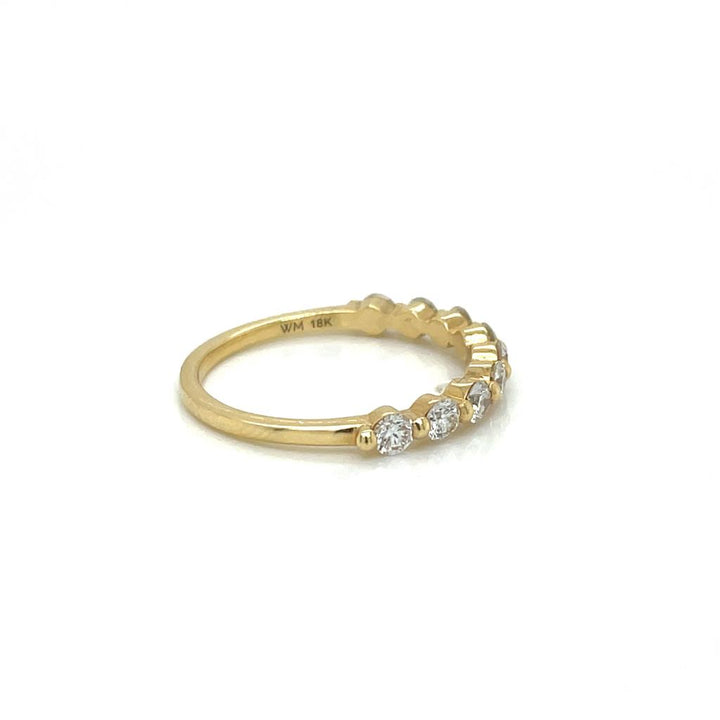 0.57 CTW Round Diamonds 18K Yellow Gold Wedding Band