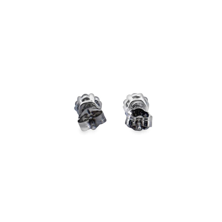 0.20 CTW Diamond Floral Stud Earrings, 14K White Gold