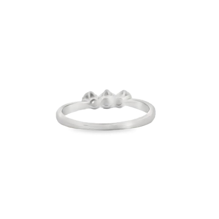 0.18 CTW Diamond Three-Stone Ring 14K White Gold, 2mm Band