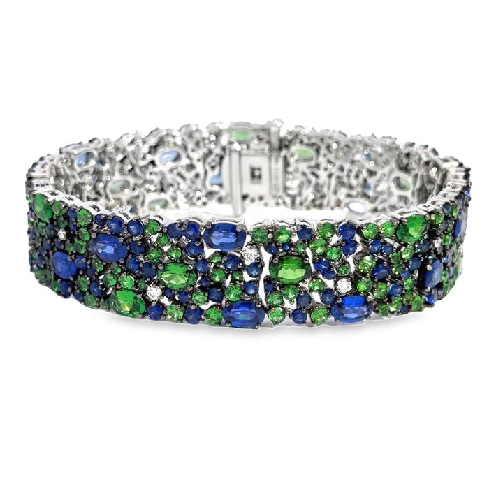 Robert Procop 27.25 CTW Sapphire, Tsavorite & Diamond American Glamour Bracelet