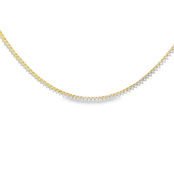 5.04 CTW Diamond 3- Prong Tennis Necklace in 14K Yellow Gold