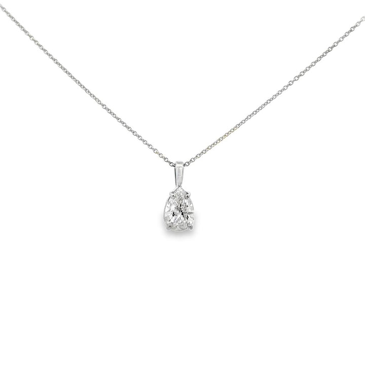 1.06 CT Pear Diamond Solitaire Pendant – 14K White Gold, GIA Certified