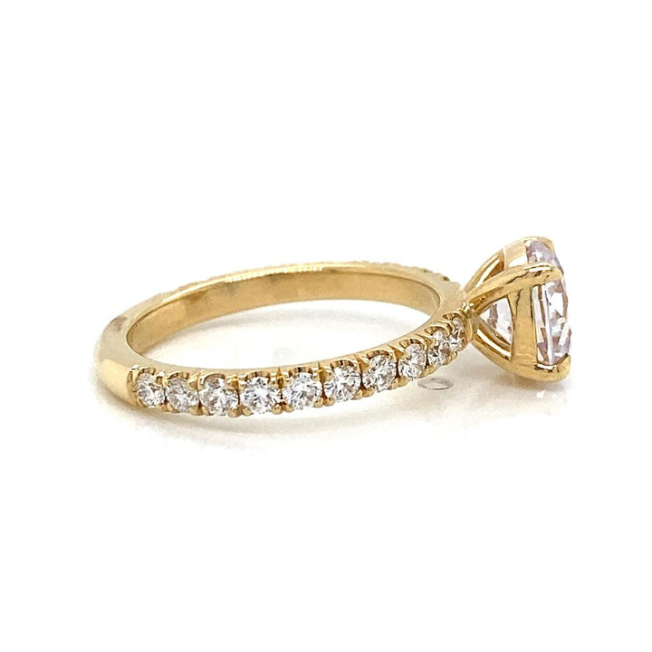 Large Pave Diamond Engagement Ring