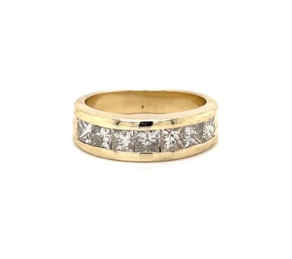 2.80 CTW Princess Diamonds 14K Yellow Gold Ring