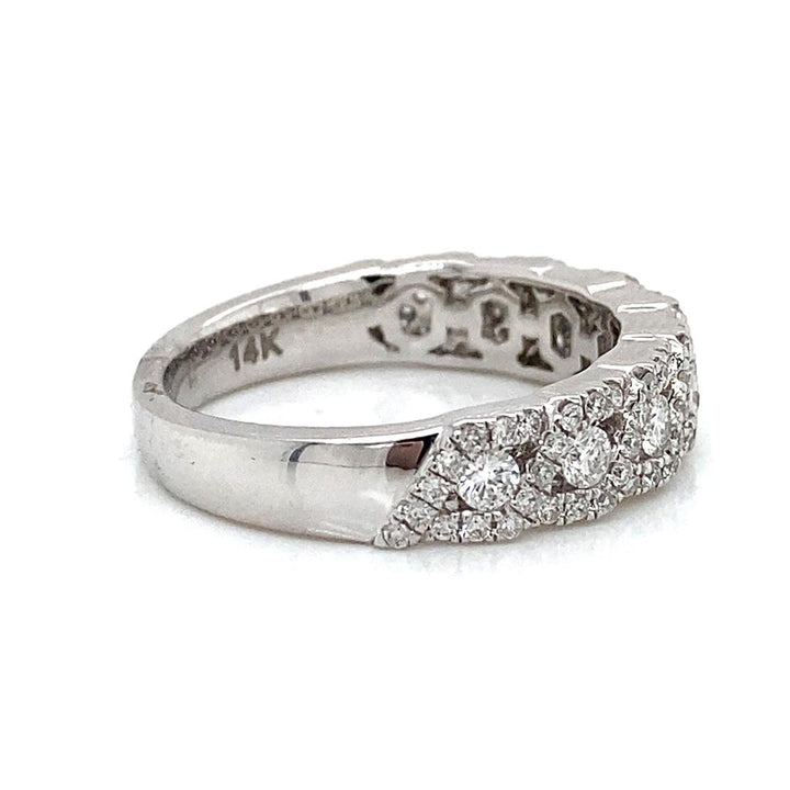 0.73 CTW Round Diamonds 14K White Gold Wedding Band