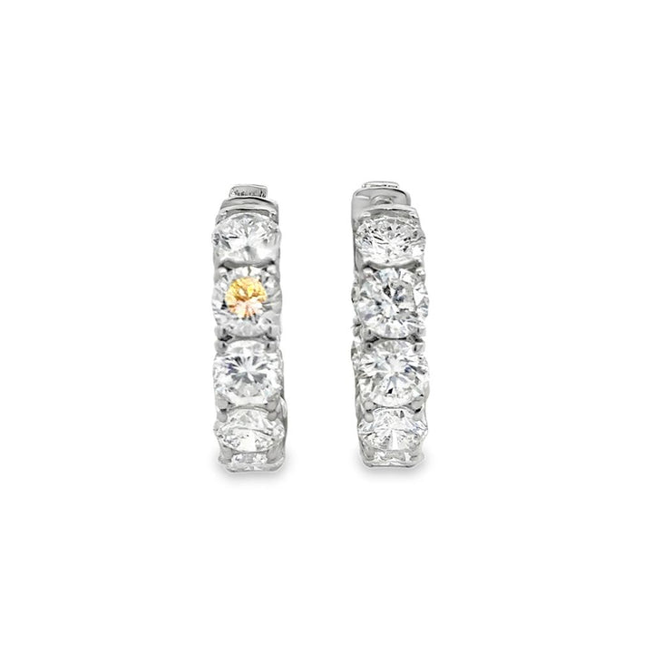9.63 CTW Diamond 14K White Gold Hoop Earrings