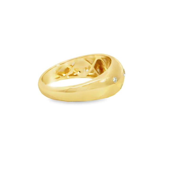 0.18 CTW Diamond Dome Ring in 18K Yellow Gold