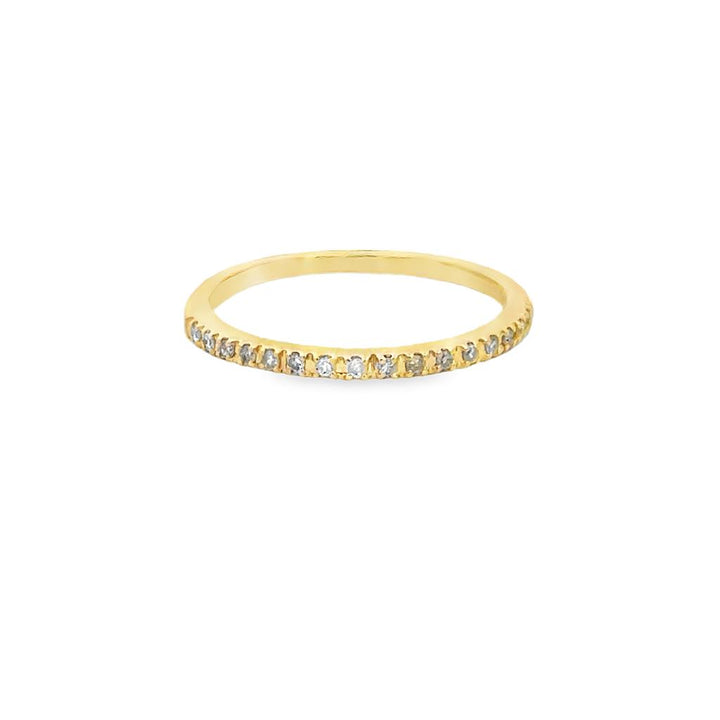 0.08 CTW Diamond Half-Eternity Band 14K Yellow Gold – 1mm