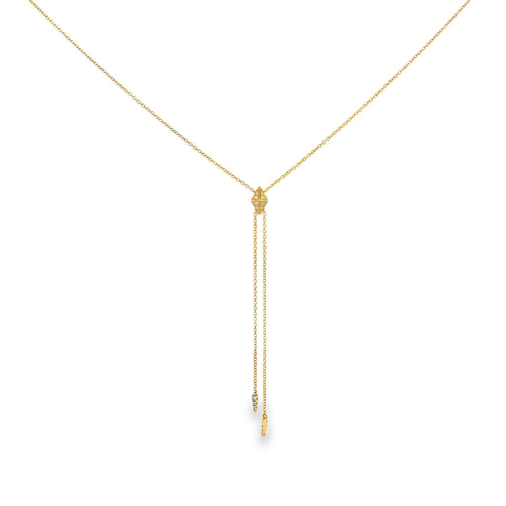 14K Yellow Gold Diamond Pendant Necklace – 16" | 1mm Wide