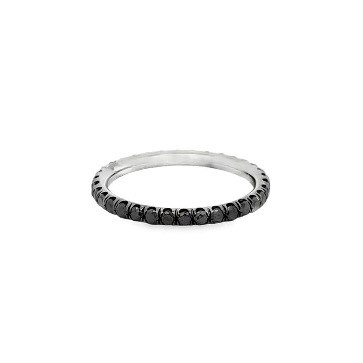 0.50 CTW Black Diamond 18K White Gold Rhodium-Plated Band Ring