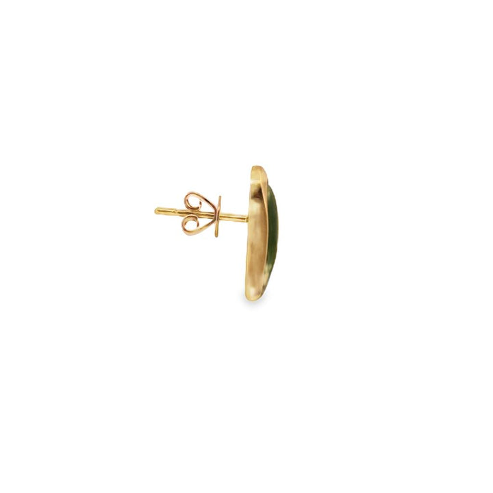 Jade Earrings in 14K Yellow Gold – 7mm x 18mm with Post Backs