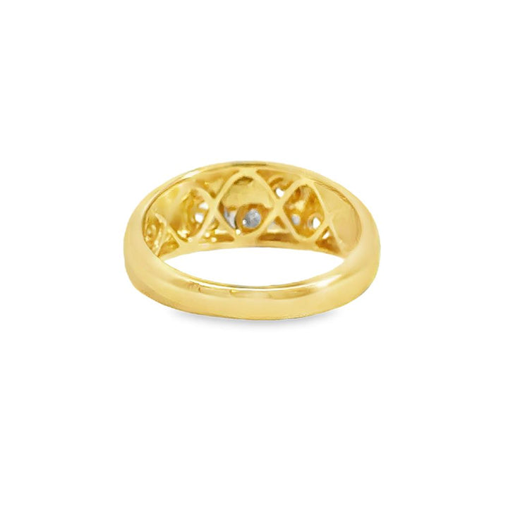 0.18 CTW Diamond Dome Ring in 18K Yellow Gold