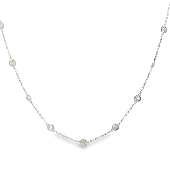 3.00 CTW Diamond by the Inch Necklace 14K White Gold – 18"