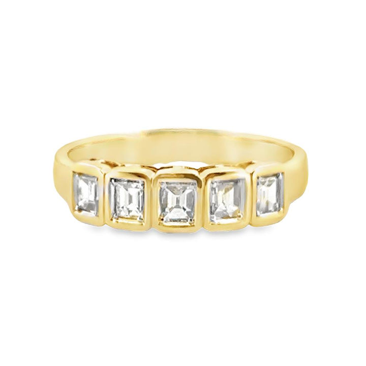 0.48 CTW Baguette Diamond Band, 14K Yellow Gold