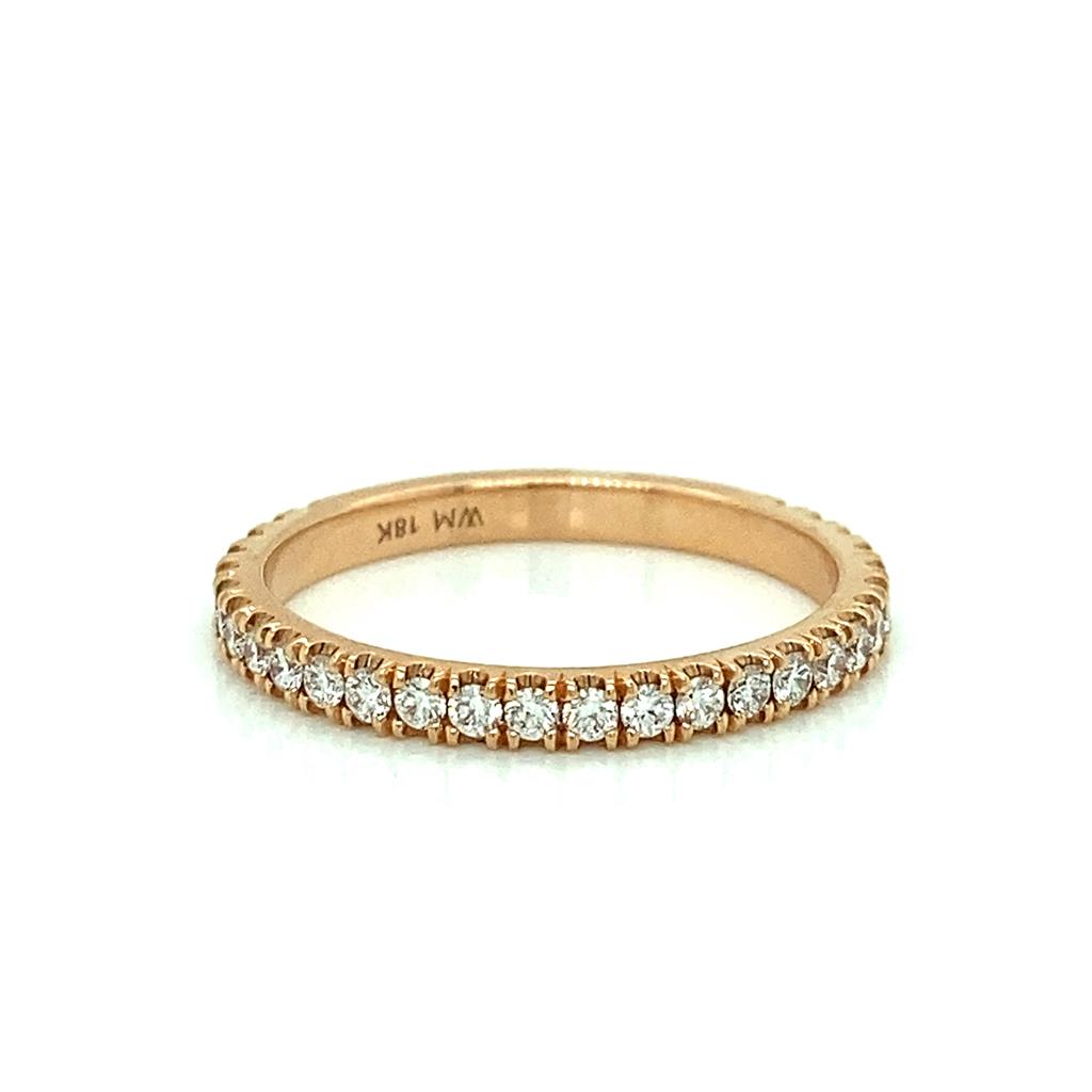 0.44 CTW Round Diamonds 18K Rose Gold Wedding Band