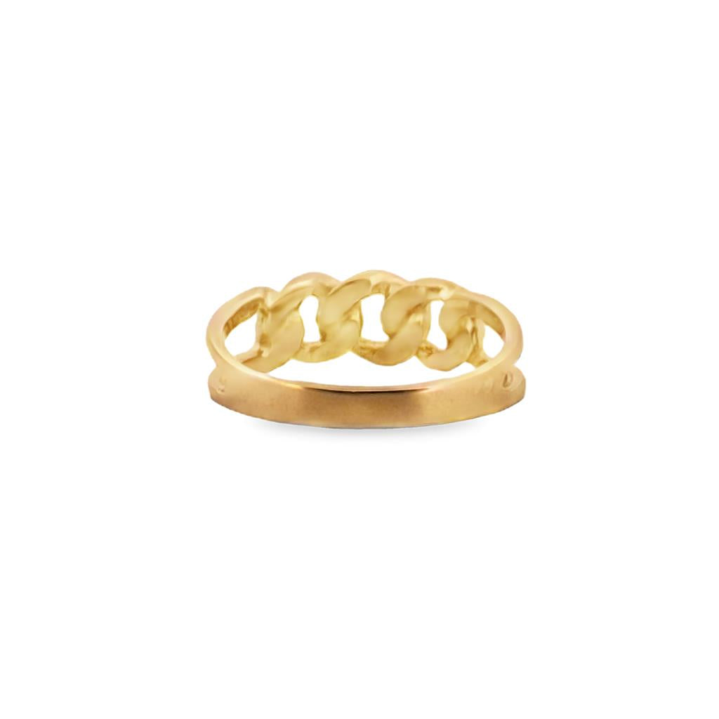 18K Yellow Gold Chain Link Split Shank Ring – 6mm