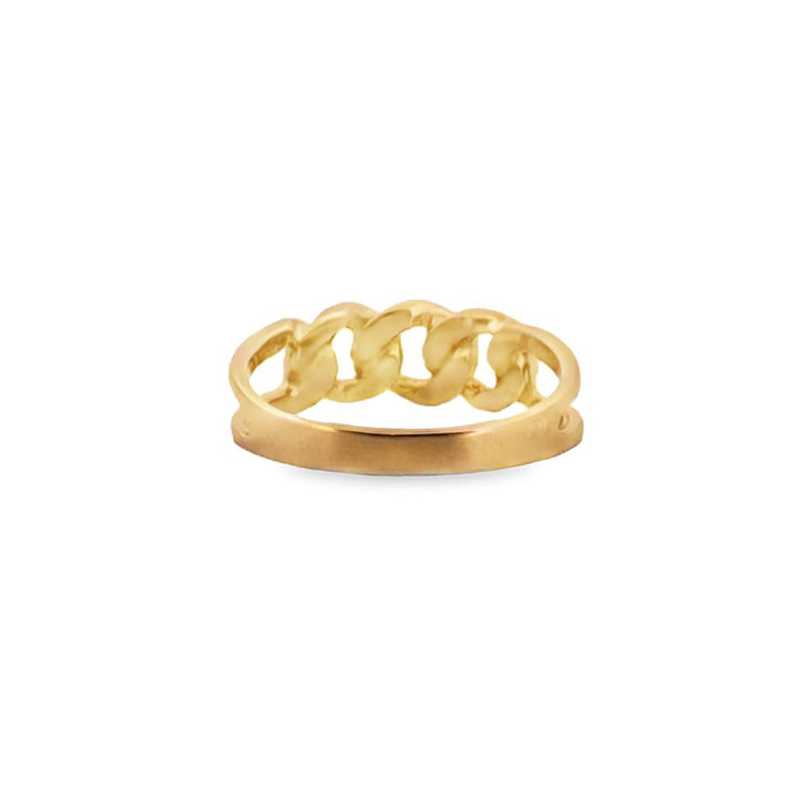 18K Yellow Gold Chain Link Split Shank Ring – 6mm