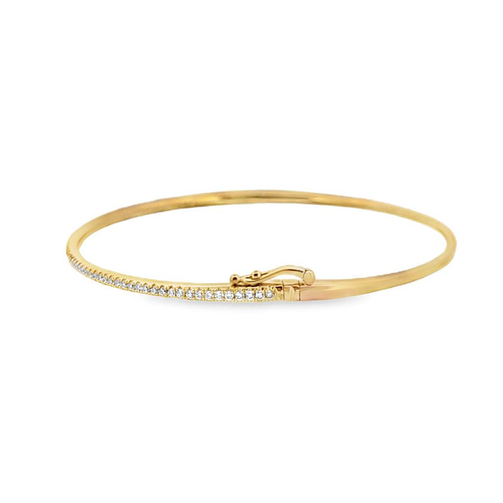 0.51 CTW Diamond 18K Yellow Gold Hinge Bangle Bracelet