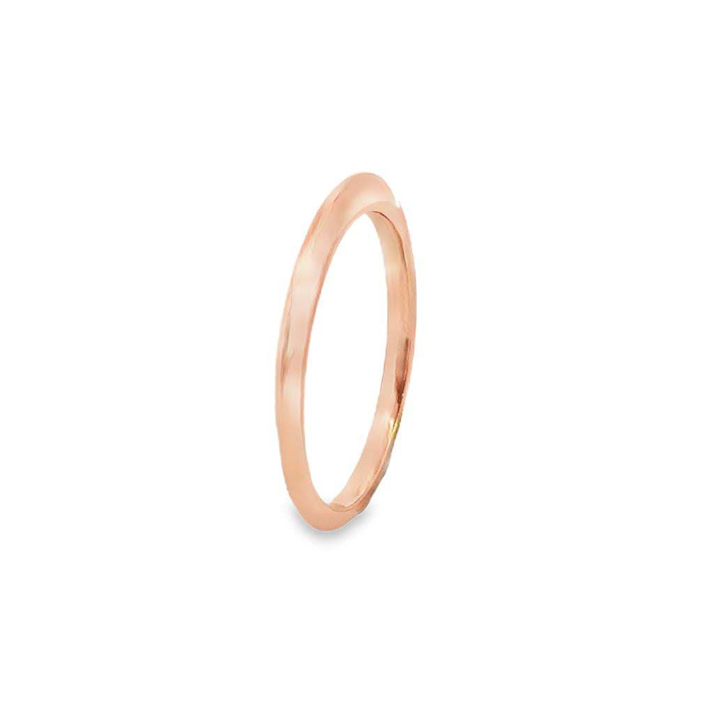 Rose 18K Gold Knife Edge Wedding Band – 1.8mm Wm. Harold Collection