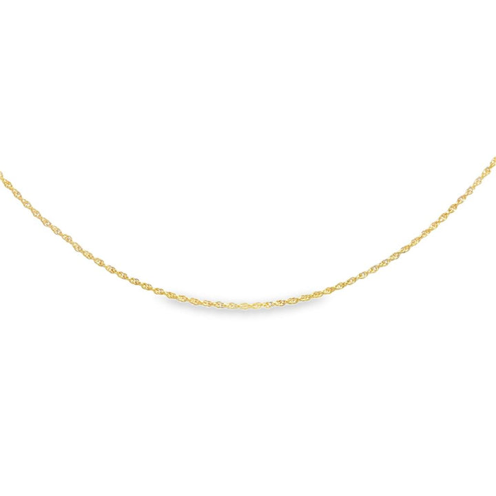 14K Yellow Gold Thin Rope Chain Necklace