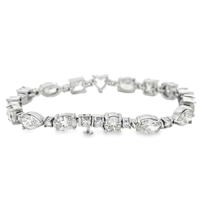 19.45 CTW Diamond Multi-Shape 18K White Gold Bracelet