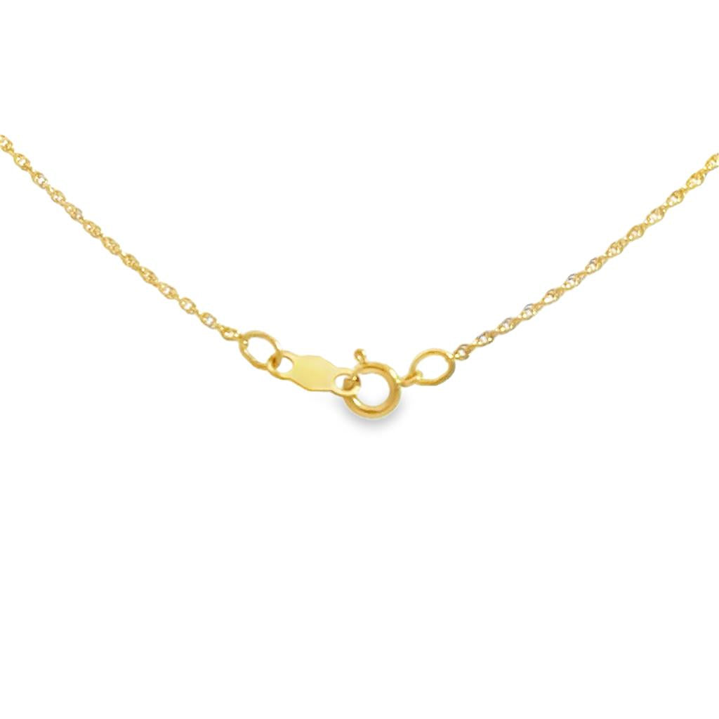14K Yellow Gold Thin Rope Chain Necklace