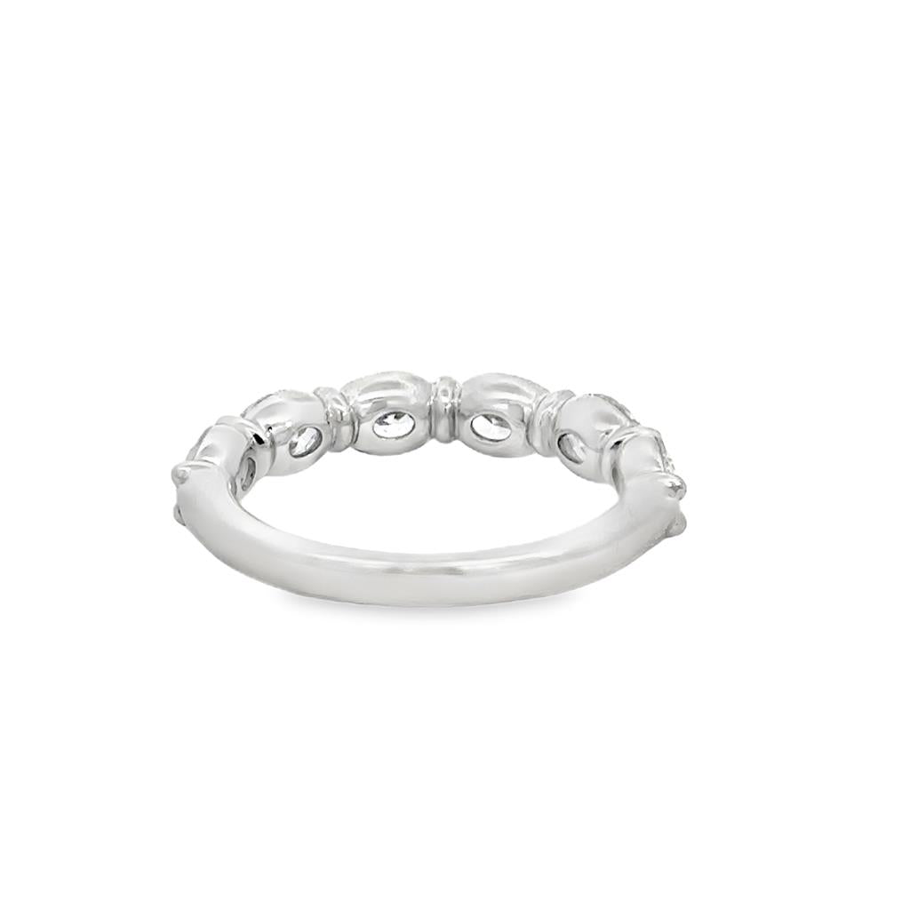 2.22 CTW Horizontal Oval Diamond 14K White Gold Band – 4mm