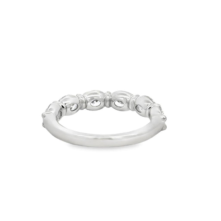 2.22 CTW Horizontal Oval Diamond 14K White Gold Band – 4mm
