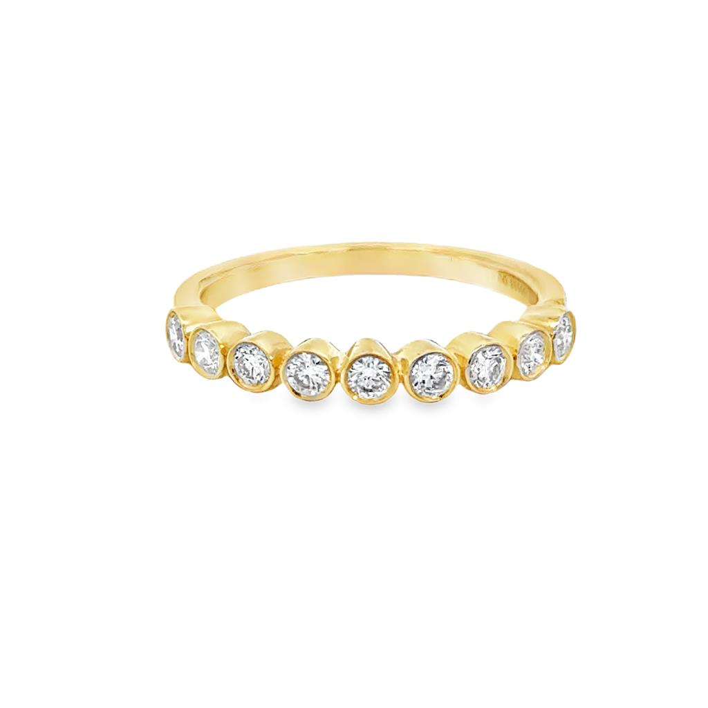 0.43 CTW Bezel Set Diamond Stacking Band Ring 14K Yellow Gold