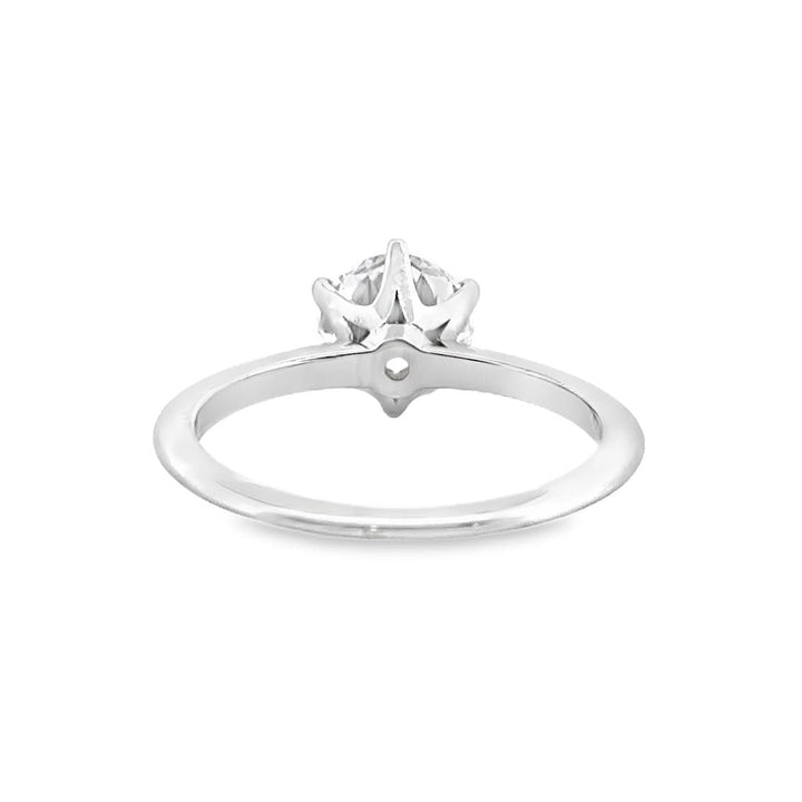 Classic Six Prong Engagement Ring Mounting in 18K White Gold