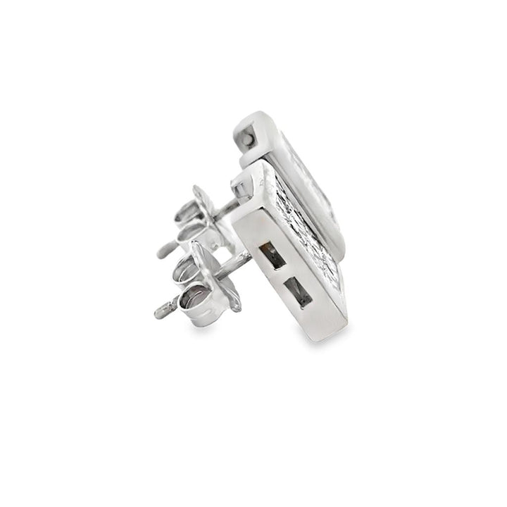 3.00 CTW Princess Cut Diamond 14K White Gold Large Square Post Earrings – 12mm