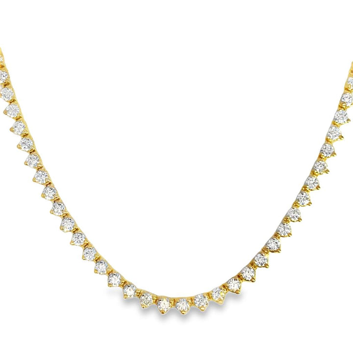 9.50 CTW Diamond Gold Tennis Necklace – 17"