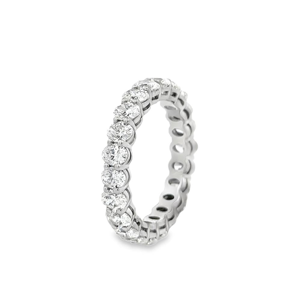 3.26 CTW Oval Diamond Platinum Eternity Band