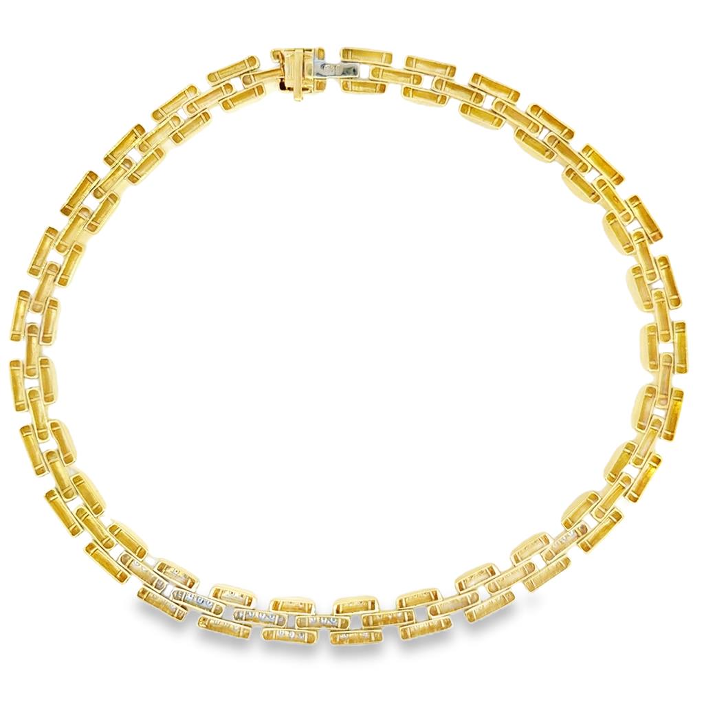 Sal Praschnik 2.26 CTW Diamond 18K Yellow & White Gold Collar Necklace