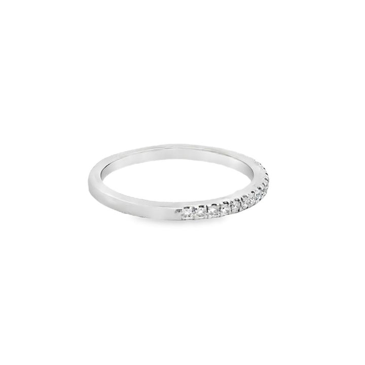 0.17 CTW Diamond Half Band Platinum Stackable Ring