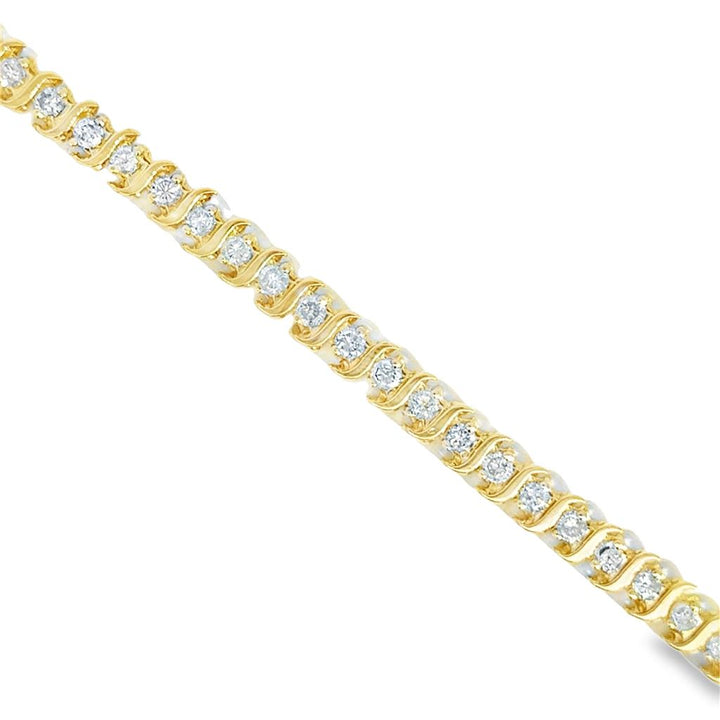2.60 CTW Diamond 14K Yellow Gold Tennis Bracelet