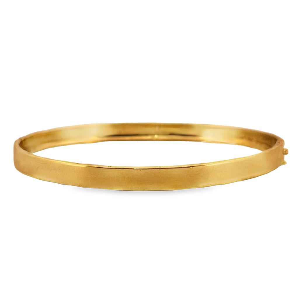 0.035 CTW Diamond Bangle Bracelet 18K Yellow Gold, 5mm Wide